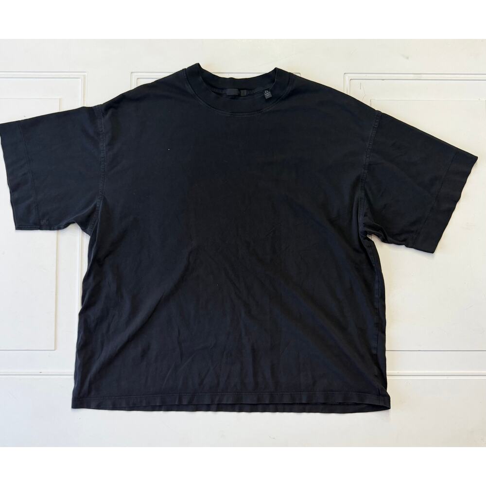 Anthony Thomas Melillo ATM Womens Sz XL Black Cotton Cropped Tee T Shirt - Picture 2 of 8